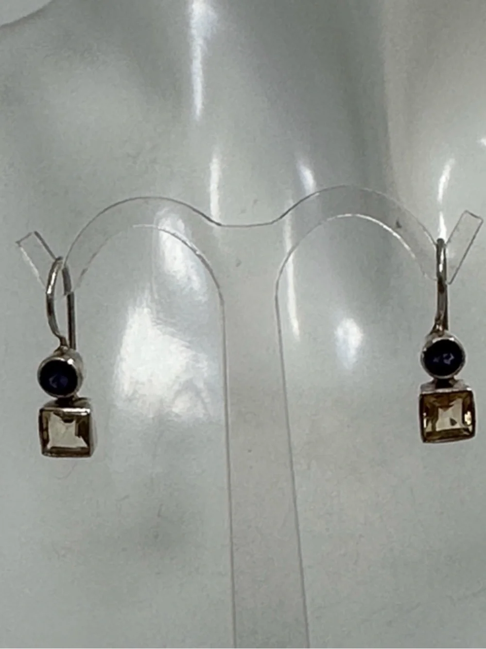 925 Sterling Silver Earrings with amethyst and Citrine Gemstones